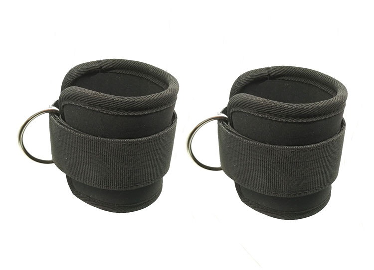 动力豹龙门架健身脚环脚扣脚踝绑带阻力带脚套拉力带丰臀美腿黑色双只