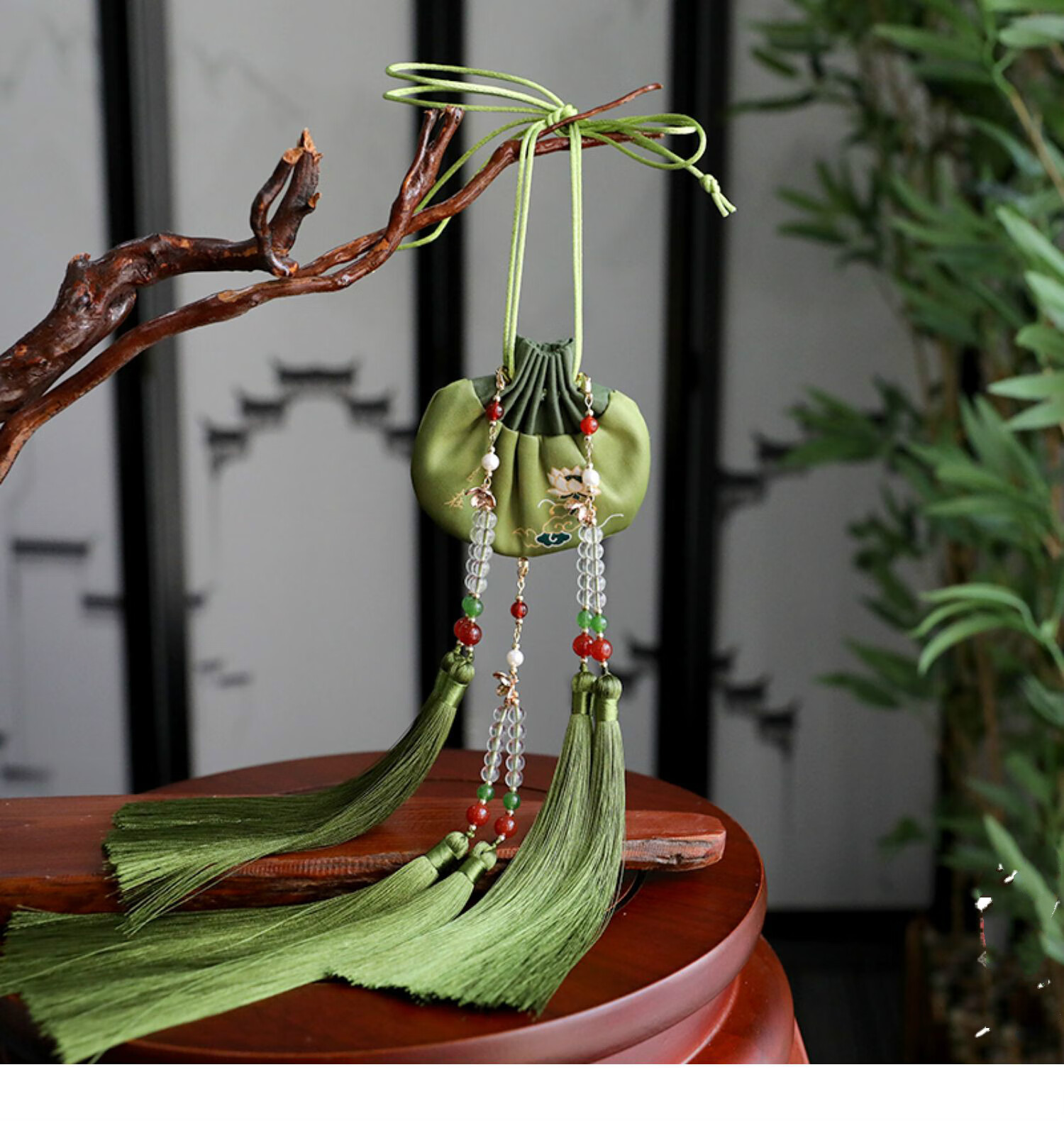 古风长流苏吊坠腰佩抽绳香囊汉服荷包随身袋中国风画堂春米樱一支价