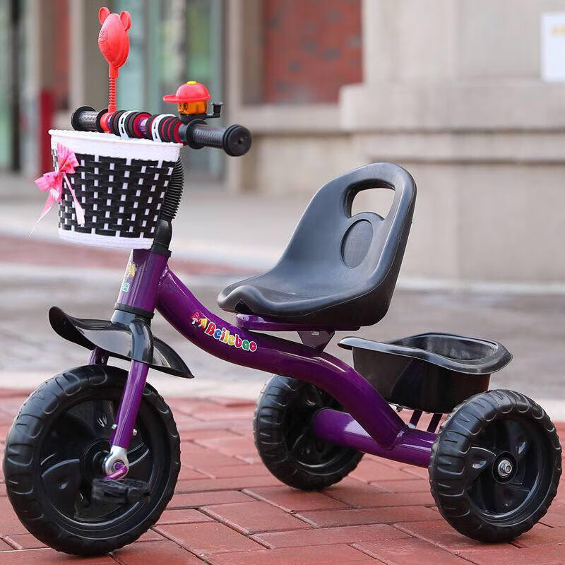 宝宝儿童三轮车脚踏车1-3-5-2-6岁手推自行车小孩婴幼儿脚踏童车 遮阳