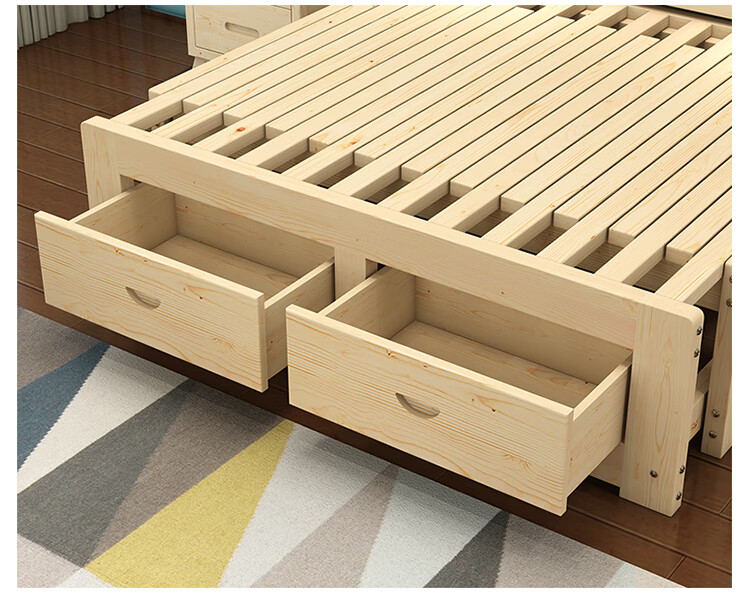 抽拉床伸缩床 实木小户型沙发伸缩抽拉推拉两用客厅可伸缩带抽屉储物