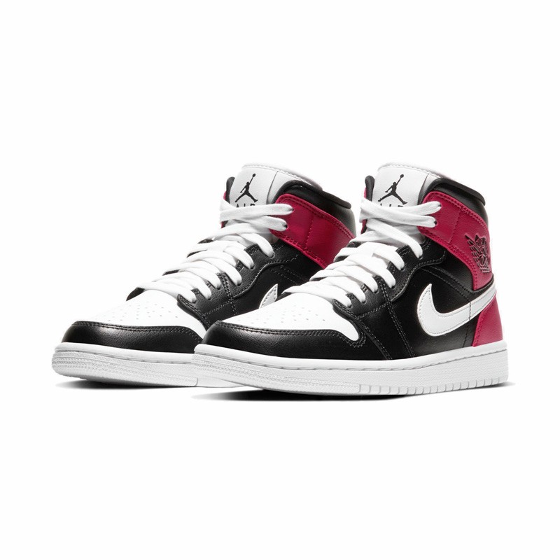 耐克air jordan 1 mid aj1 红黄彩钩 鸳鸯中帮 女鞋 运动鞋 bq6472
