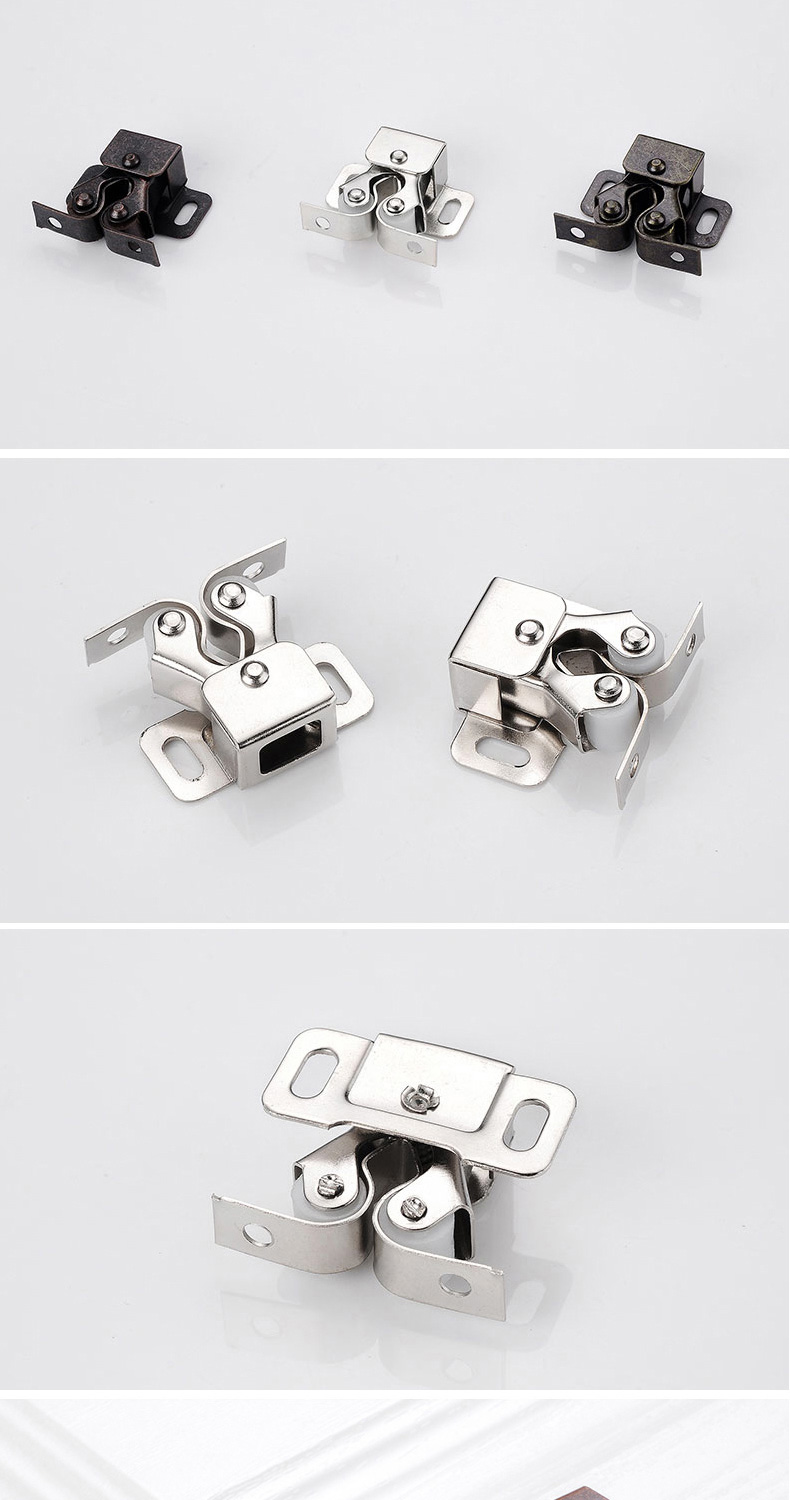 衣柜门卡扣家具柜门碰五金配件碰珠卡扣老式门夹扣锁扣强力小磁吸银色