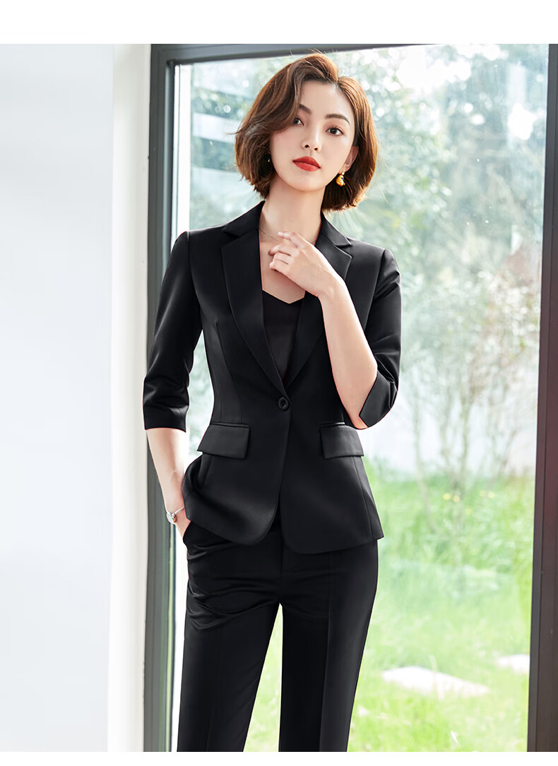 芭妃娅职业装女套装套装晚宴年会主持人礼服女红色小西装气质显瘦两件