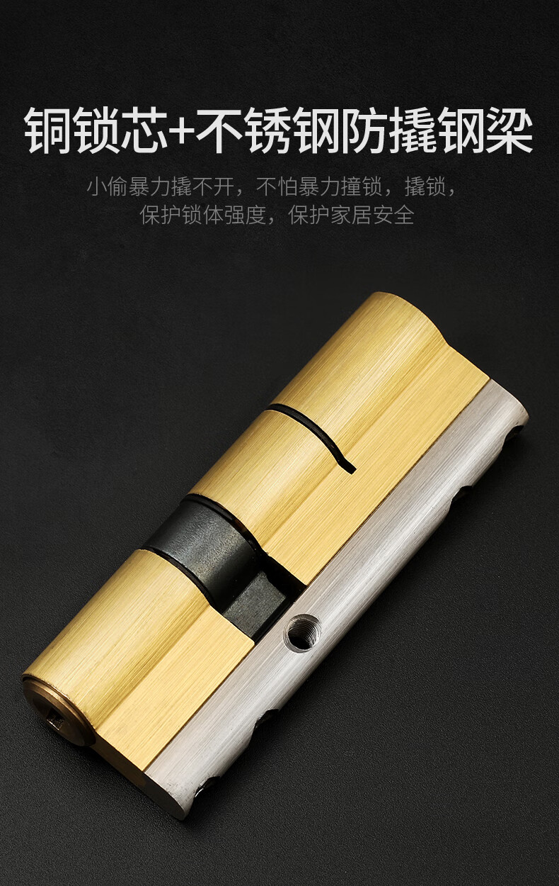 防盗门锁芯叶片c级全铜超b级防暴力多轨道通用型家用大门锁 55 55=110