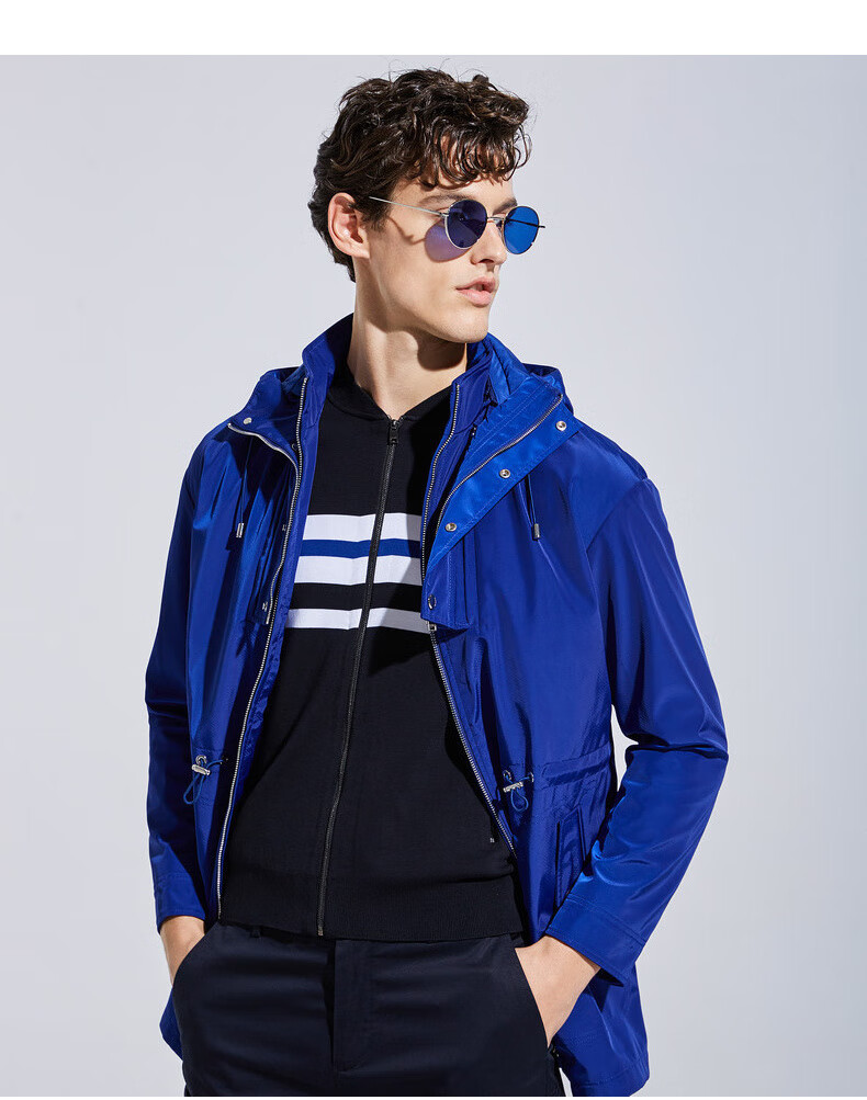 劲霸男装 k-boxing夹克男秋冬季男士商务休闲连帽茄克外套hkza1203