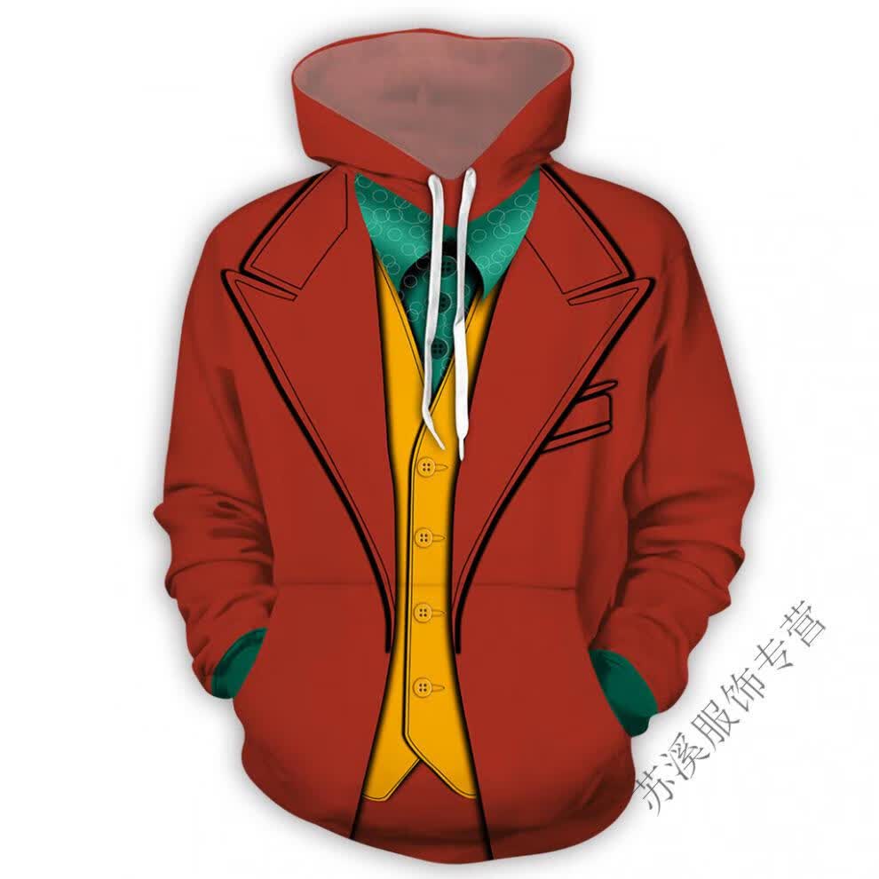 2019电影小丑joker衣服cos服装希斯莱杰卫衣拉链外套万圣节男装 拉链1