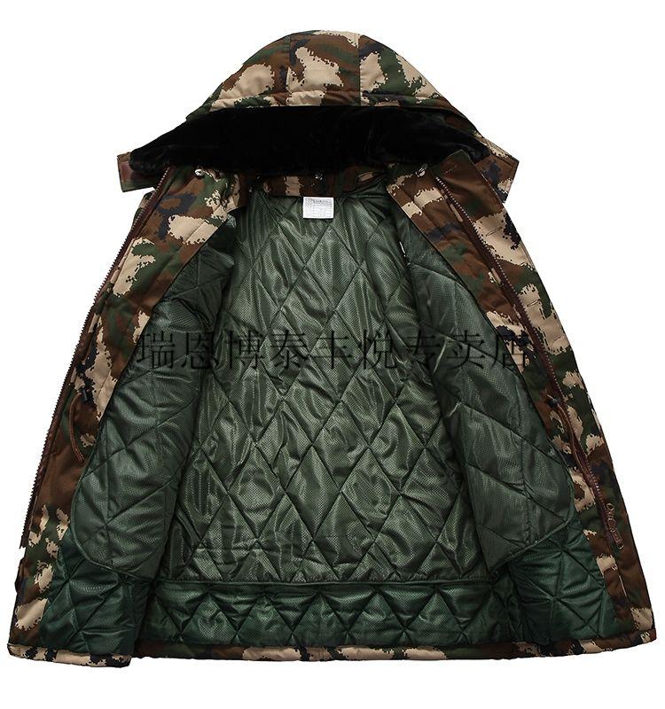 荒漠冬季迷彩服 冬季加厚中长款男户外保暖防寒棉服防水军大棉袄女