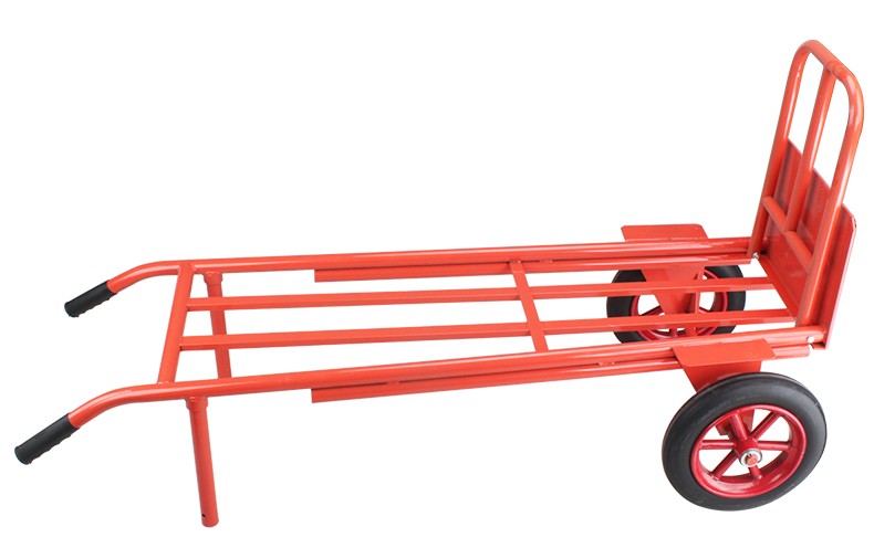 拖车折叠神锤手拉车省力耐用工地人力建筑小推车20厚军绿色带支撑14寸