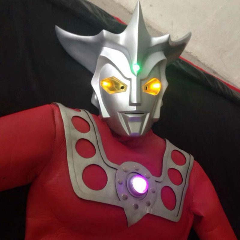 智能雷欧奥特曼头盔头套面具手工定制特摄动漫电影皮套白膜成品 特利