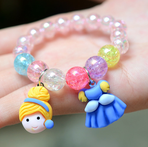 儿童珍珠手链女童公主串珠小女孩可爱卡通水果手镯配饰拼宝宝玩具24