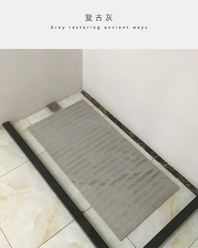 淋浴房地面大理石拉槽卫生间仿通体大理石600*1200淋浴房浴室防滑地砖