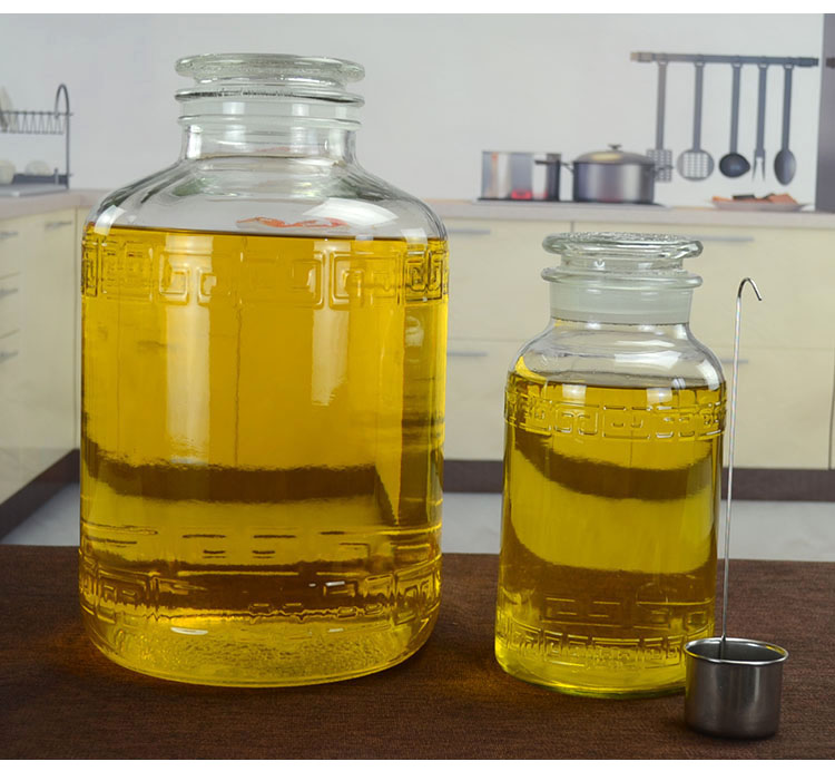 装食用油的玻璃油桶油罐厨房家用大容量壶防漏装油瓶大号花生储油罐5
