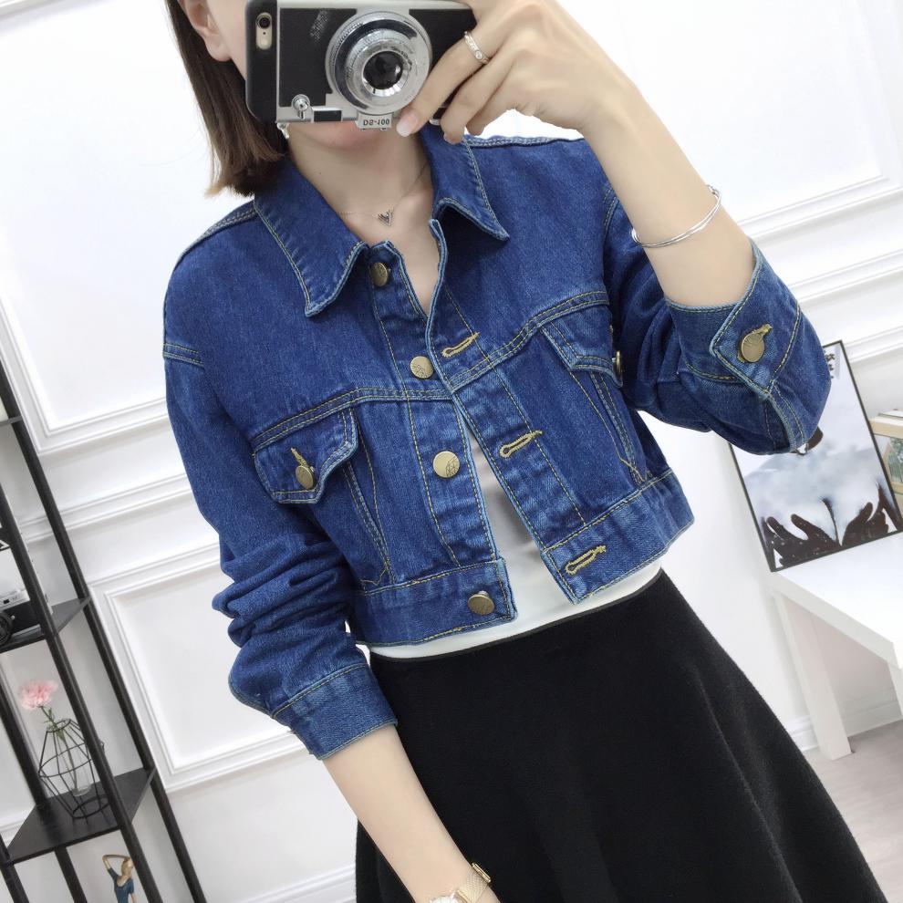 牛仔外套女春秋2020新款学生韩版bf小夹克休闲外搭短款牛仔衣 浅蓝色