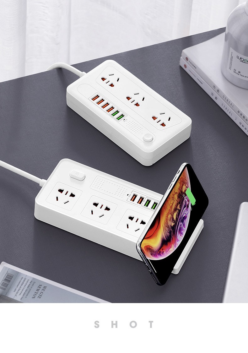 沙图小米(mi)智能家居通用无线充电宝插座板智能家用排插多孔带线接线