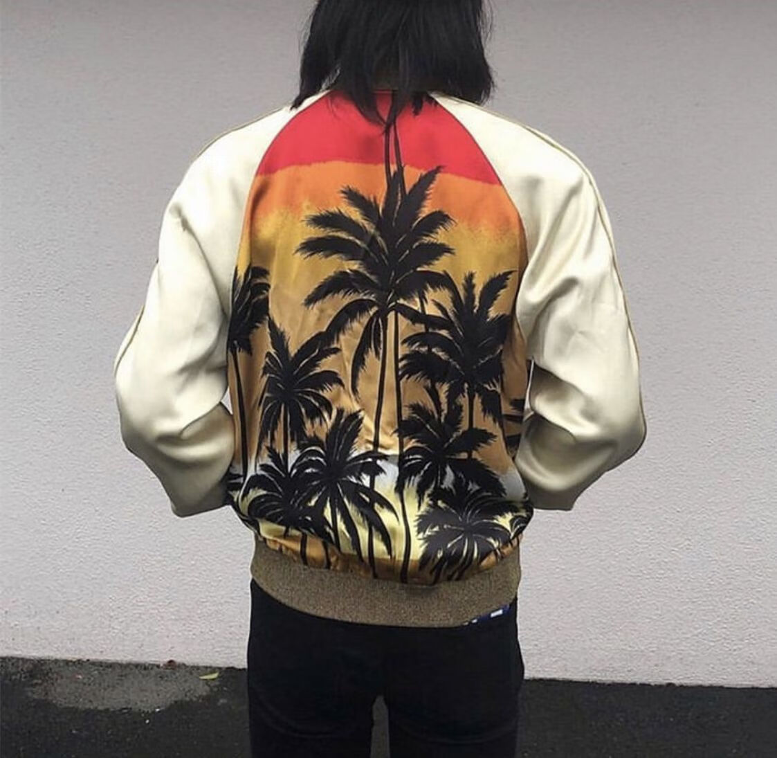 鹿晗权志龙同款外套男女潮牌椰子树宽松棒球服情侣款衣服夹克韩版