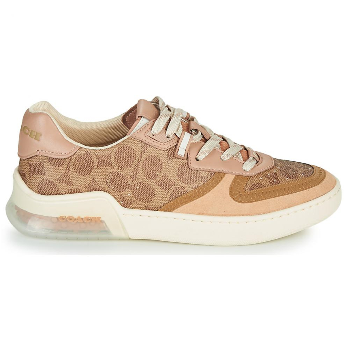 coach蔻驰女鞋时尚百搭低帮系带板鞋球鞋棕色米色裸色春秋g5043oy7