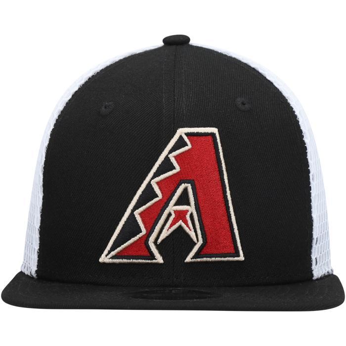 mlb男女棒球帽亚利桑那响尾蛇队鸭舌帽黑白色网面遮阳不可调节休闲