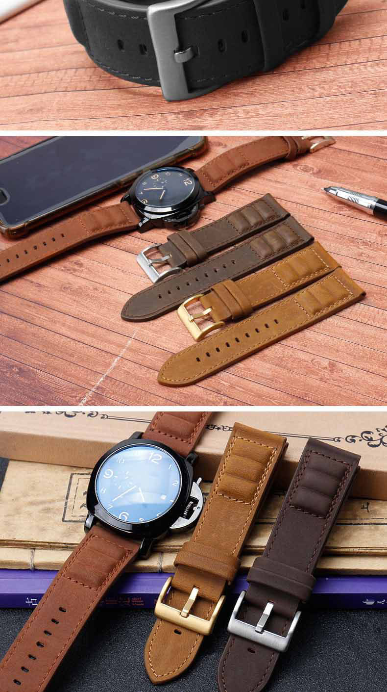 代用卡西欧真皮表带5571prw-6600y/yb 5497 prg-600/650y牛皮表带 深