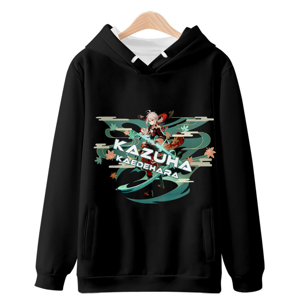 原神游戏枫原万叶魈派蒙可莉甘雨印象动漫卫衣二次元周边连帽衣服15款