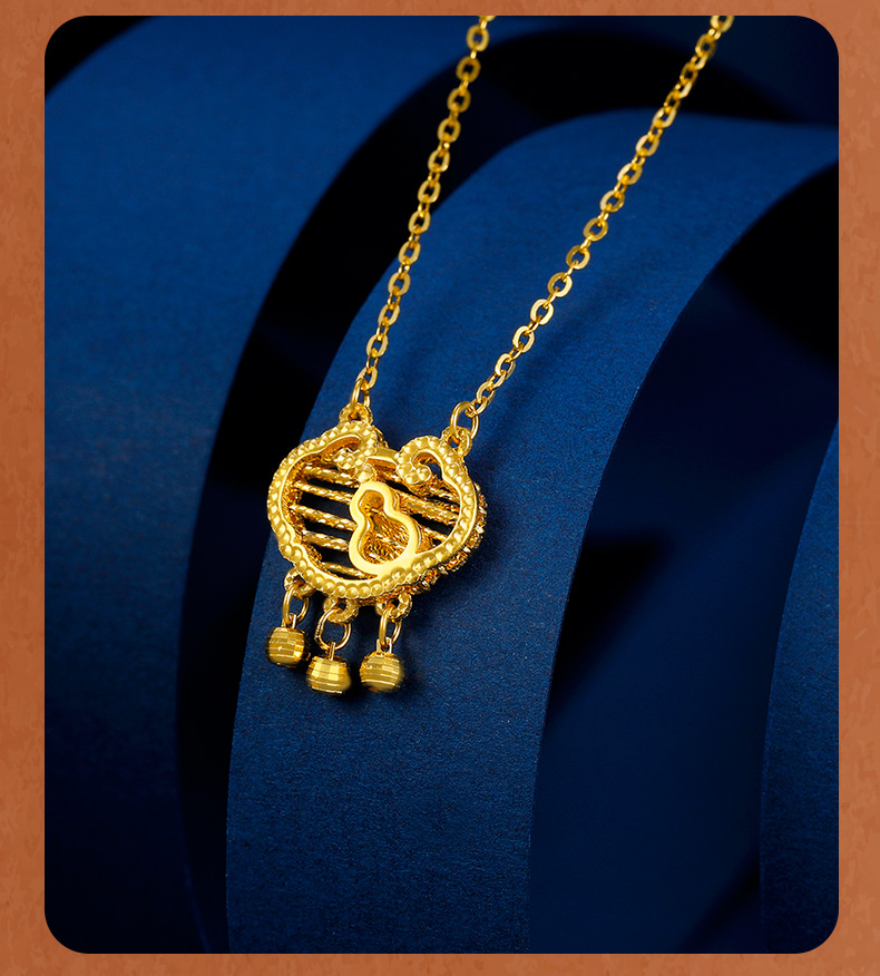 金至尊黄金项链女小如意足金套链定价金重328克链长45cm