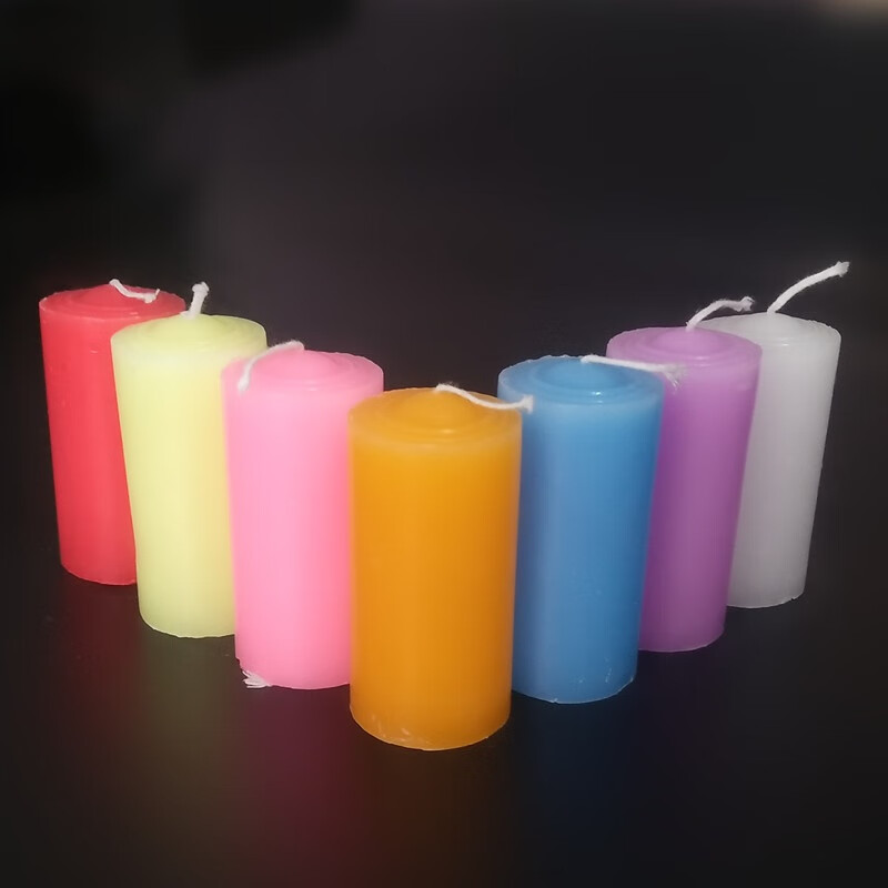 大号 家用无烟紫色白蜡腊烛 蓝色一对