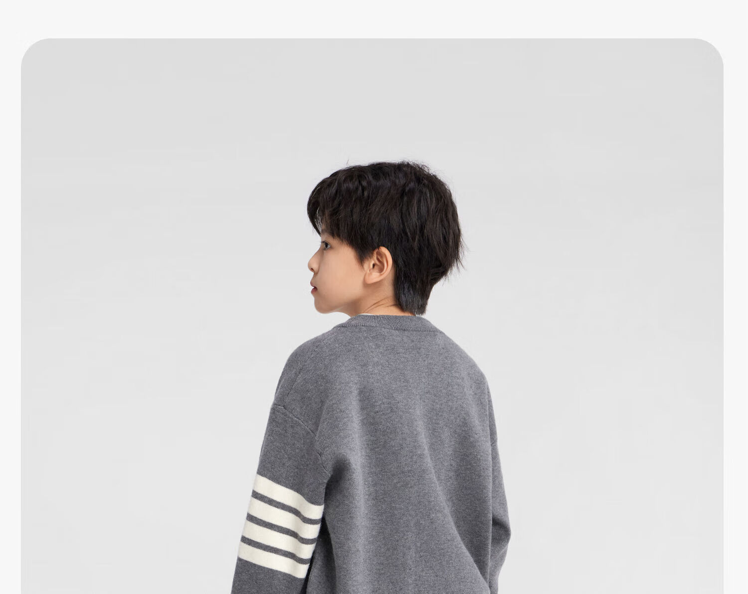 Zuo Xi Boys Sweater Autumn Winter Children's College Style Knitwear 2025 New Big Kids Winter Clothes Gray 130 34