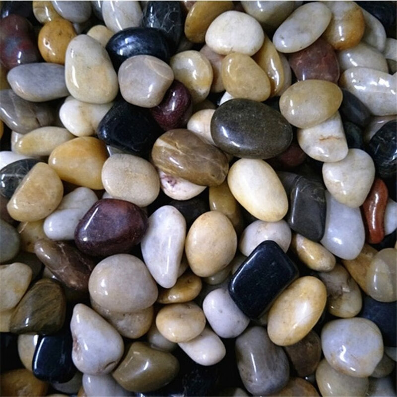 致荟树 鹅卵石小石头 五彩石 天然白石子彩色石子庭院铺面雨花石大块