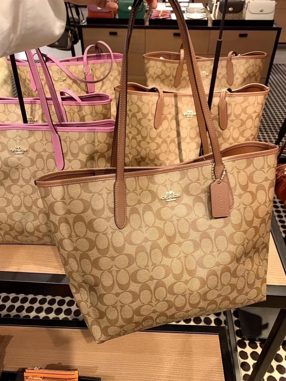美国代购 coach/蔻驰女包 经典老花托特包tote新款单肩手提购物袋