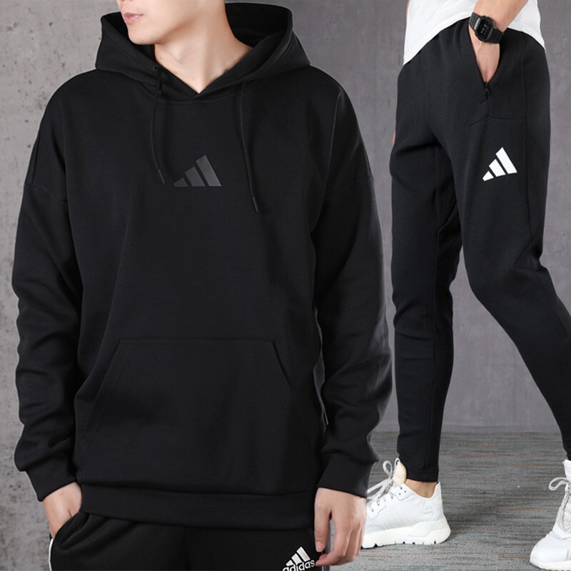 tz adidas阿迪達斯男裝套裝 2020春夏新品運動服時尚老虎刺繡連帽