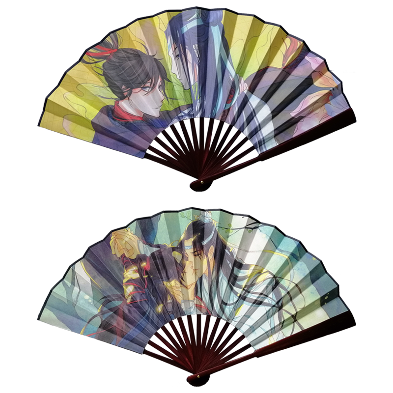 动漫折扇地缚少年花子君鬼灭之刃伍六七伪装学渣夏季竹木魔祖款五8寸
