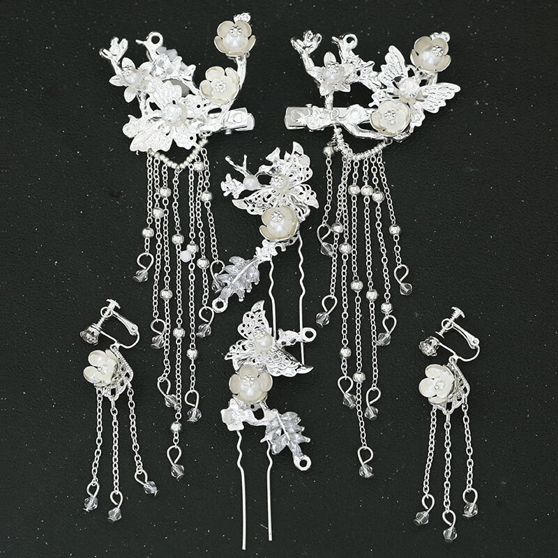 古风汉服发冠头饰女全套古装古饰仙气造型流苏步摇发簪配饰品 银色款