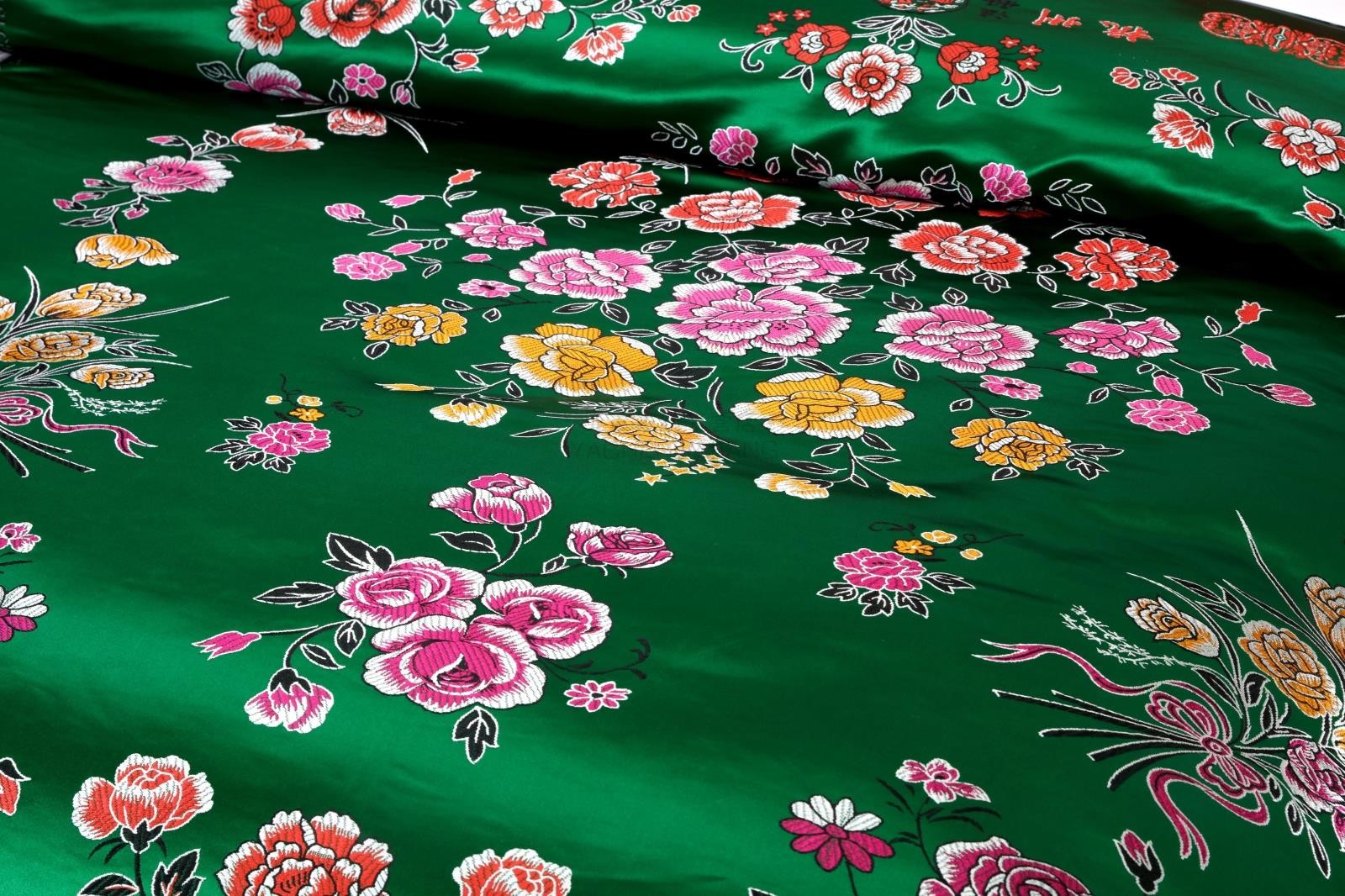 卓尔曼婚庆杭州丝绸被面软缎绸缎缎子被面结婚七彩织锦缎被面龙凤丽红