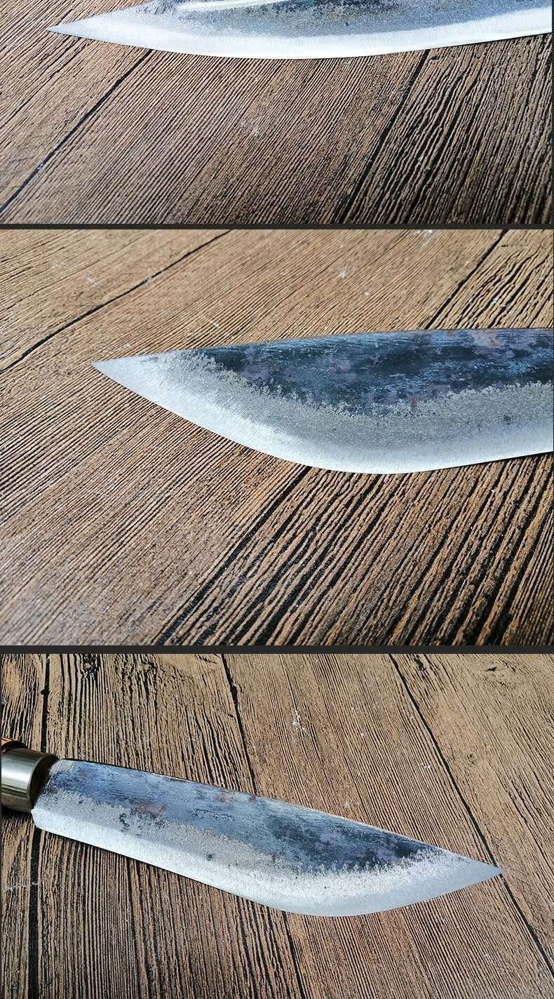 杀猪放血专用刀杀猪尖刀苗家匠人纯手工锻打屠斩刀分割刀杀羊刀割肉刀