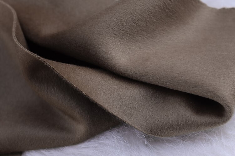 潮朝(chaochao) 双面纯色阿尔巴卡秘鲁进口羊驼绒布料 高端定制秋冬