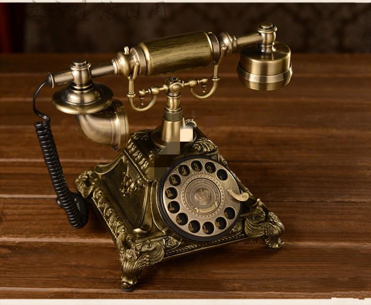老式民国实木旋转盘电话机仿古复古拨号电话中式古董家用座机精品定制