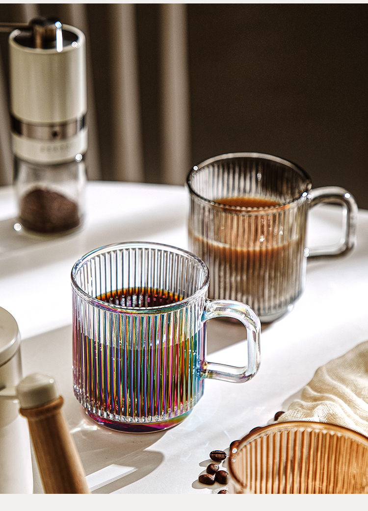 居富德轻奢高端咖啡杯玻璃家用美式冰拿铁杯子挂耳冷萃透明咖啡杯套装