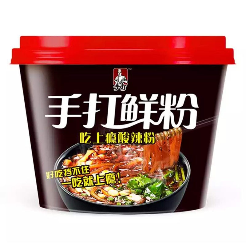 今麦郎手打鲜粉12桶装重庆酸辣肥肠粉速食红薯粉藤椒酸辣粉方便粉丝