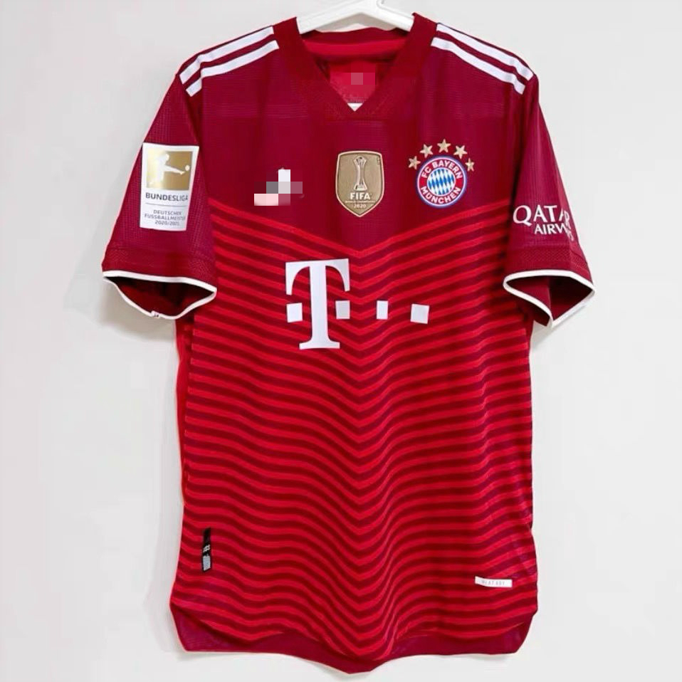 腾讯体育同款2122拜仁主场球员版球衣 莱万穆勒基米希球衣 短袖足球服