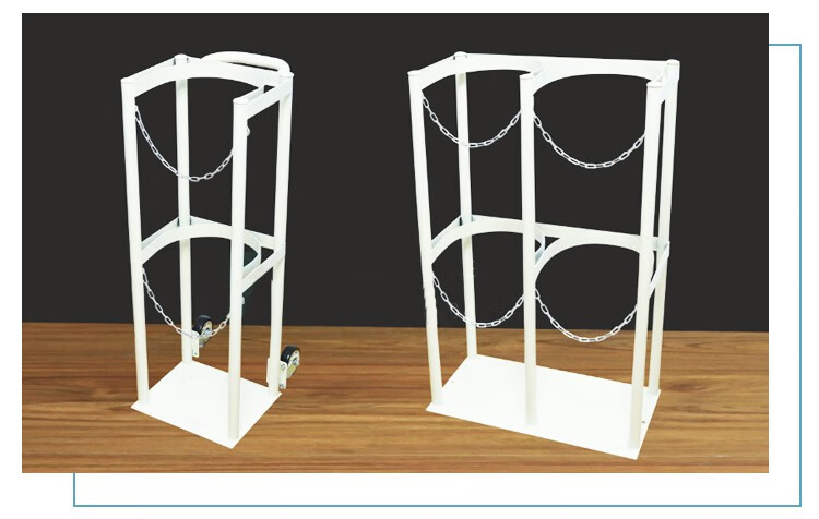 可移动气瓶固定支架加大加厚40l气瓶乙炔瓶防倒装置带轮钢瓶固定架子