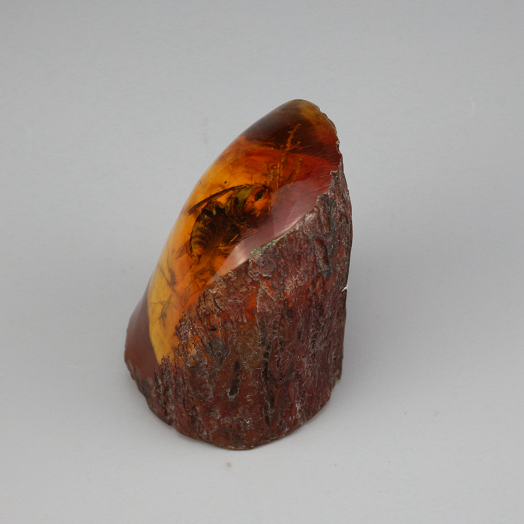 钟秀蜜蜂 天然琥珀 带虫工艺品虫珀活体人工摆件