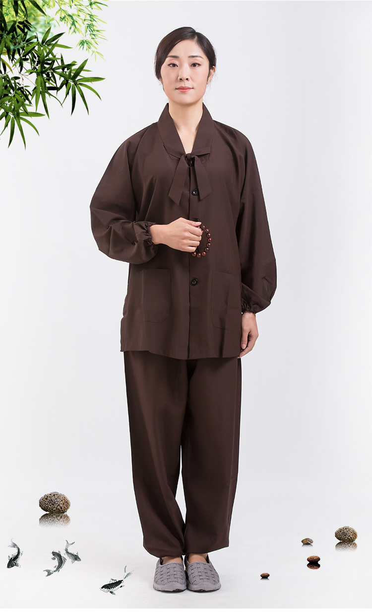 出家人僧人穿的衣服 佛教用品居士服女夏季臺麻禪修服飄帶居士套裝