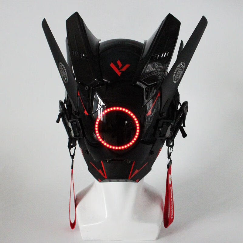 【官方旗舰】现货赛博朋克发光面具面罩科幻机械头盔头套万圣节直播