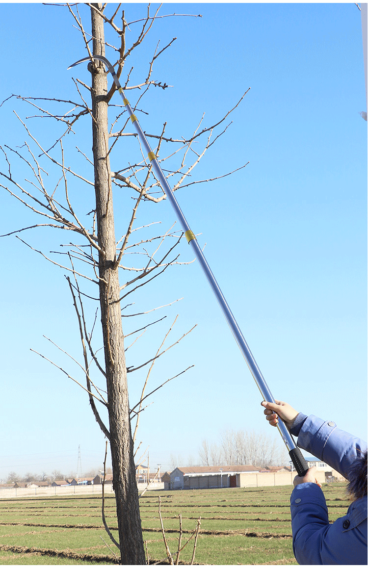 不鏽鋼新款香椿鐮刀杆伸縮槐花香椿杆高空割香椿槐花杆子便捷鉤子 5米