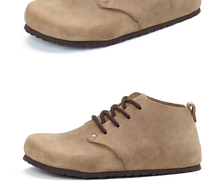 devo鞋devo/的沃软木鞋情侣休闲包头高帮大码真皮复古欧美潮男鞋子