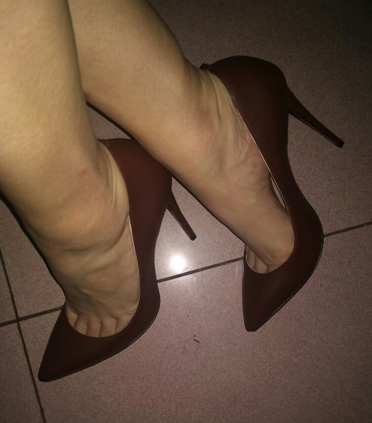 鞋大码伪娘凉鞋18变装反串cd尖头12厘米超高跟浅口 大小码单鞋34-46