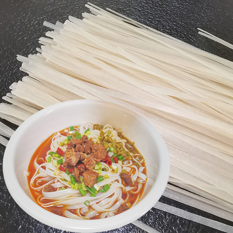 湖南米粉扁粉长沙米粉干米面宽米粉常德干米粉河粉无浇头调料干扁粉5