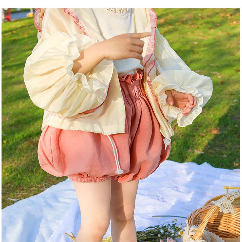 宝宝灯笼裤夏季洋气花苞裤孩宽松外穿夏装休闲南瓜圆点灯笼裤140cm