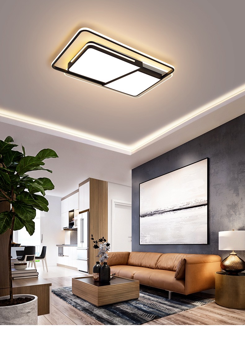 钜豪 客厅灯简约现代大气客厅大灯长方形led吸顶灯书房卧室灯具2020年