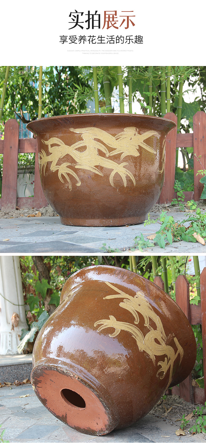 2022新 款 可狄(kedi)陶瓷花盆超大特大号龙缸庭院种树盆景铁树发财树