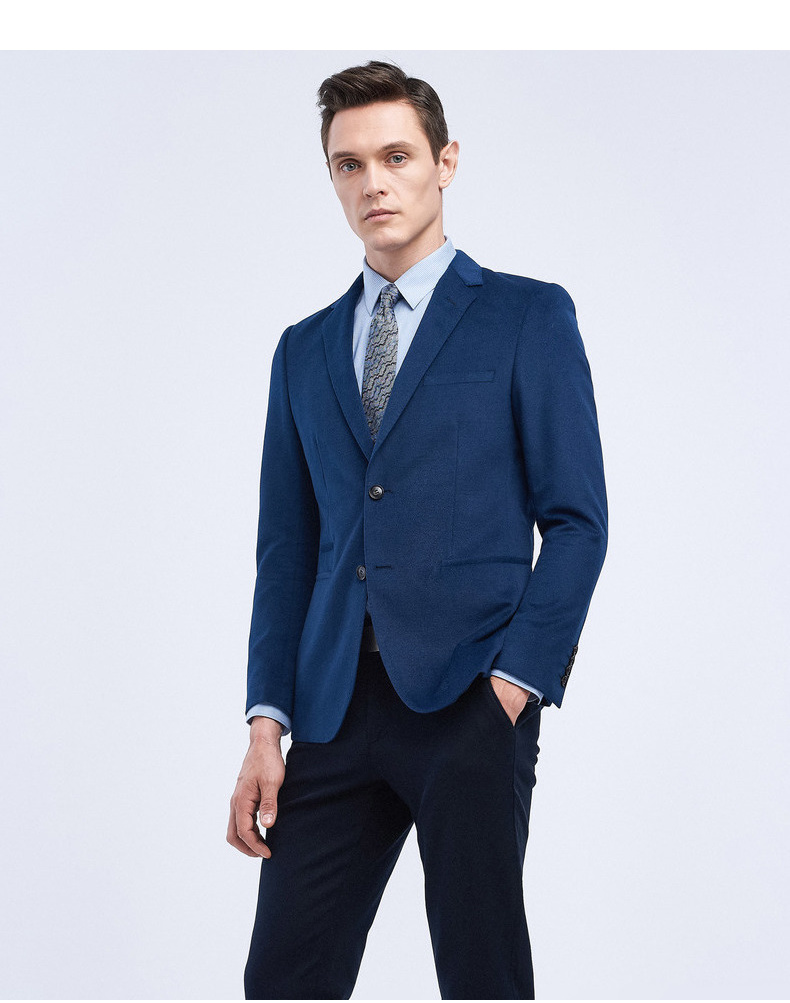 【专柜款】劲霸男装男士西服 春季新款净色简约翻领优雅商务休闲西装